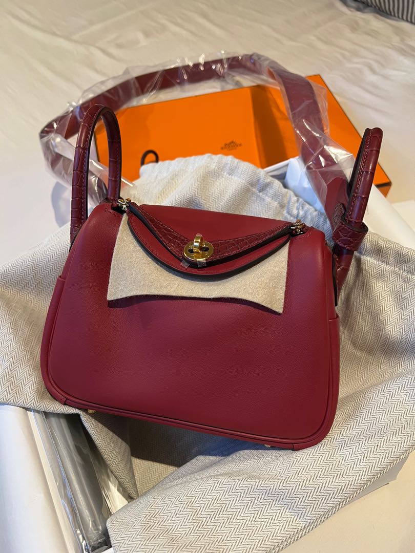 Lindy mini touch veau swift/alligator - rouge grenat, Luxury, Bags ...