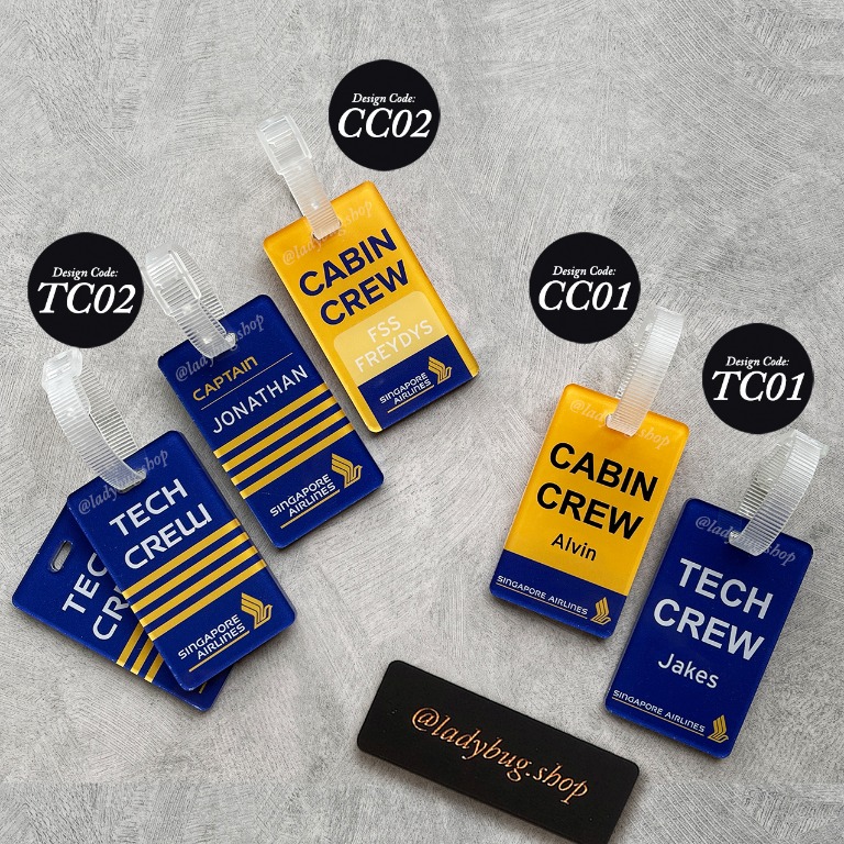 Luggage / Bag Tag / Keychain SIA Cabin Crew & Tech Crew, Hobbies