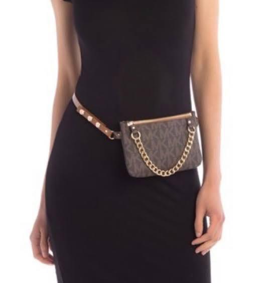 Michael kors pull chain top belt bag