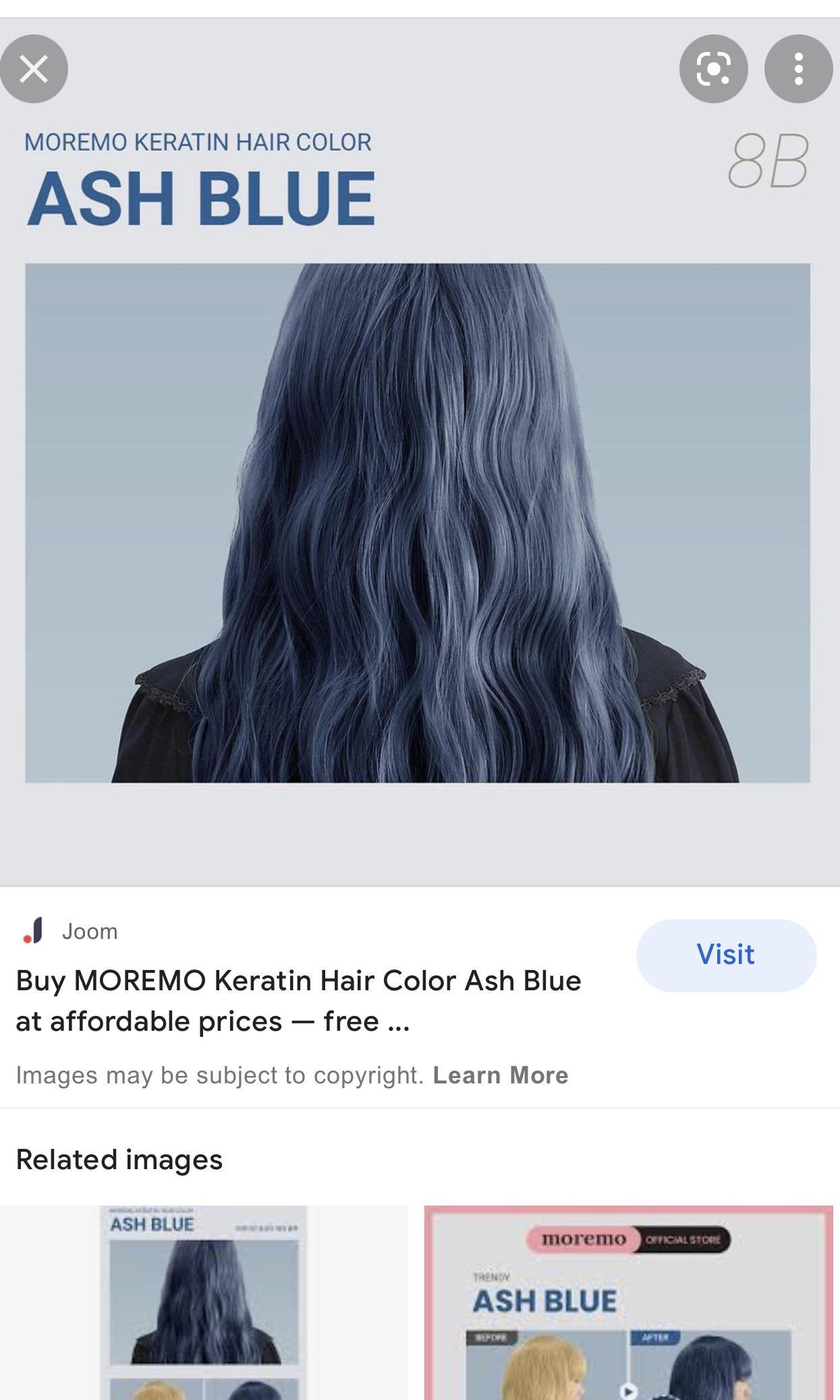 MOREMO Keratin Hair Dye in Ash Blue, Beauty & Personal Care, Hair on