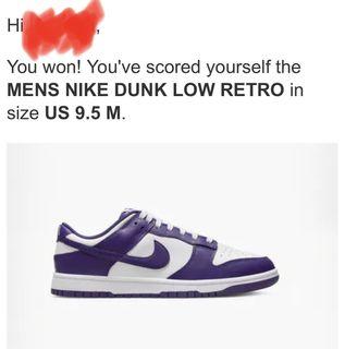 [ US9.5 ] Nike Dunk Low Court Purple