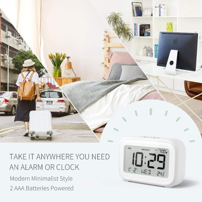 NOKLEAD Digital Alarm Clock for Bedroom Travel Office Modern