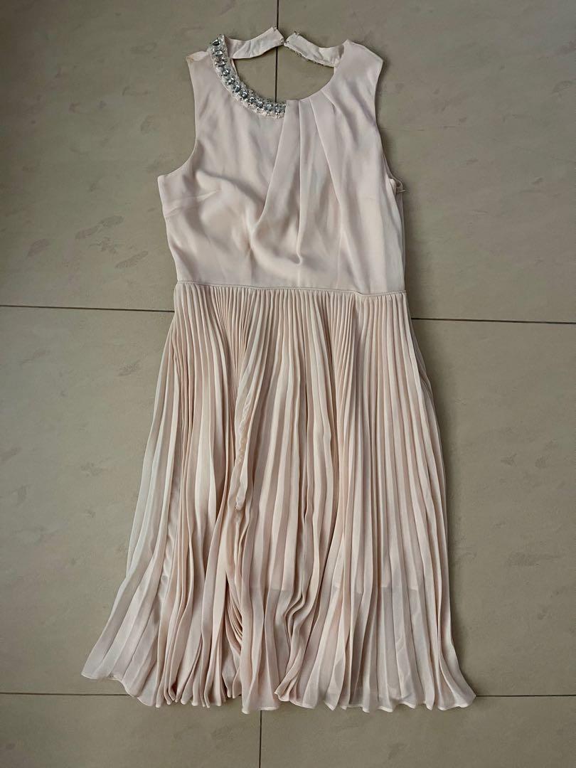 Oasis grey sale pleated dress