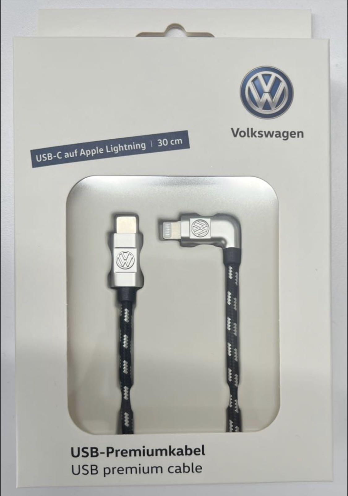 GENUINE VW VOLKSWAGEN USB-C TO APPLE LIGHTNING IPHONE PREMIUM 30CM