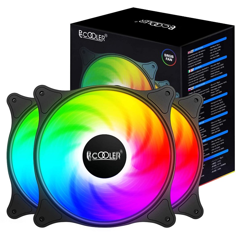PCCOOLER 120mm Case Fan 3 Pack Magic Moon Series, PC-FX120 High ...