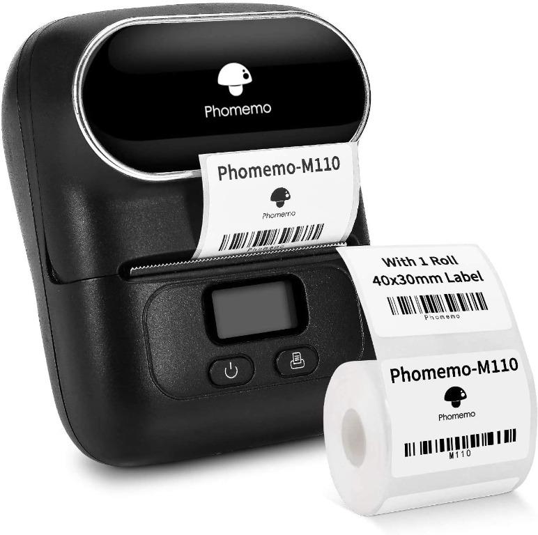 Phomemo M110 Label Maker Handheld Printer Thermal Label Printer Mini  Bluetooth Label Maker, Printing Size 20-50mm, Compatible with Android &  iOS, for Clothing, Logo, Supermarket etc(Black), Computers & Tech, Office &  Business