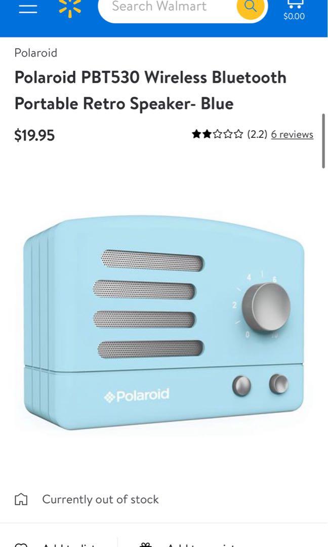 Polaroid pbt530 wireless bluetooth portable hotsell retro speaker