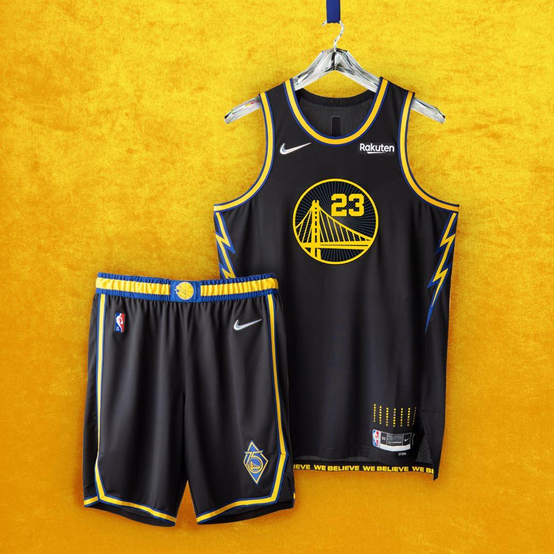 Nike NBA Golden State Warriors 2021/22 Stephen Curry City Edition Mixtape Swingman Jersey Black