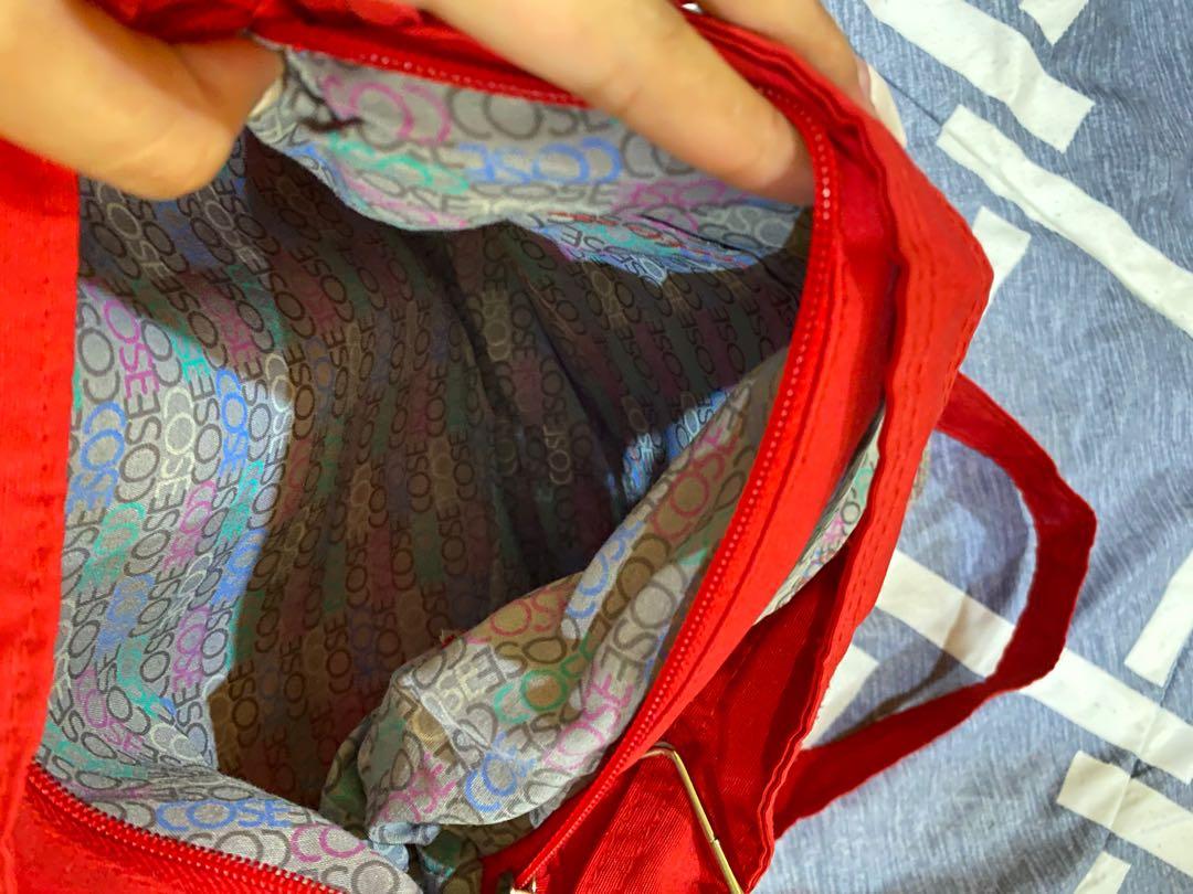 Red Cosé Sling Bag (Category: Luxury Bags & Wallets) located in Butuan. Submitted by sumbyme (Listing ID 1138662258, Image 3). Description: used but not abused. condition: 10/10 fixed price. buyer will shoulder the shipping fee.