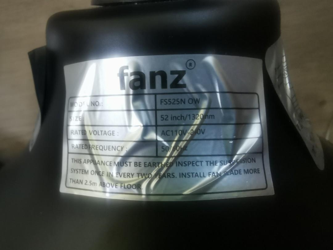 Remote Control / WiFi Ceiling Fan 52" FS525N OW Fanz, Furniture & Home Living, Lighting & Fans