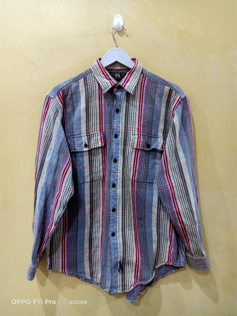 RRL Double RL Ralph Lauren Flannel Long Sleeve Shirt Men s
