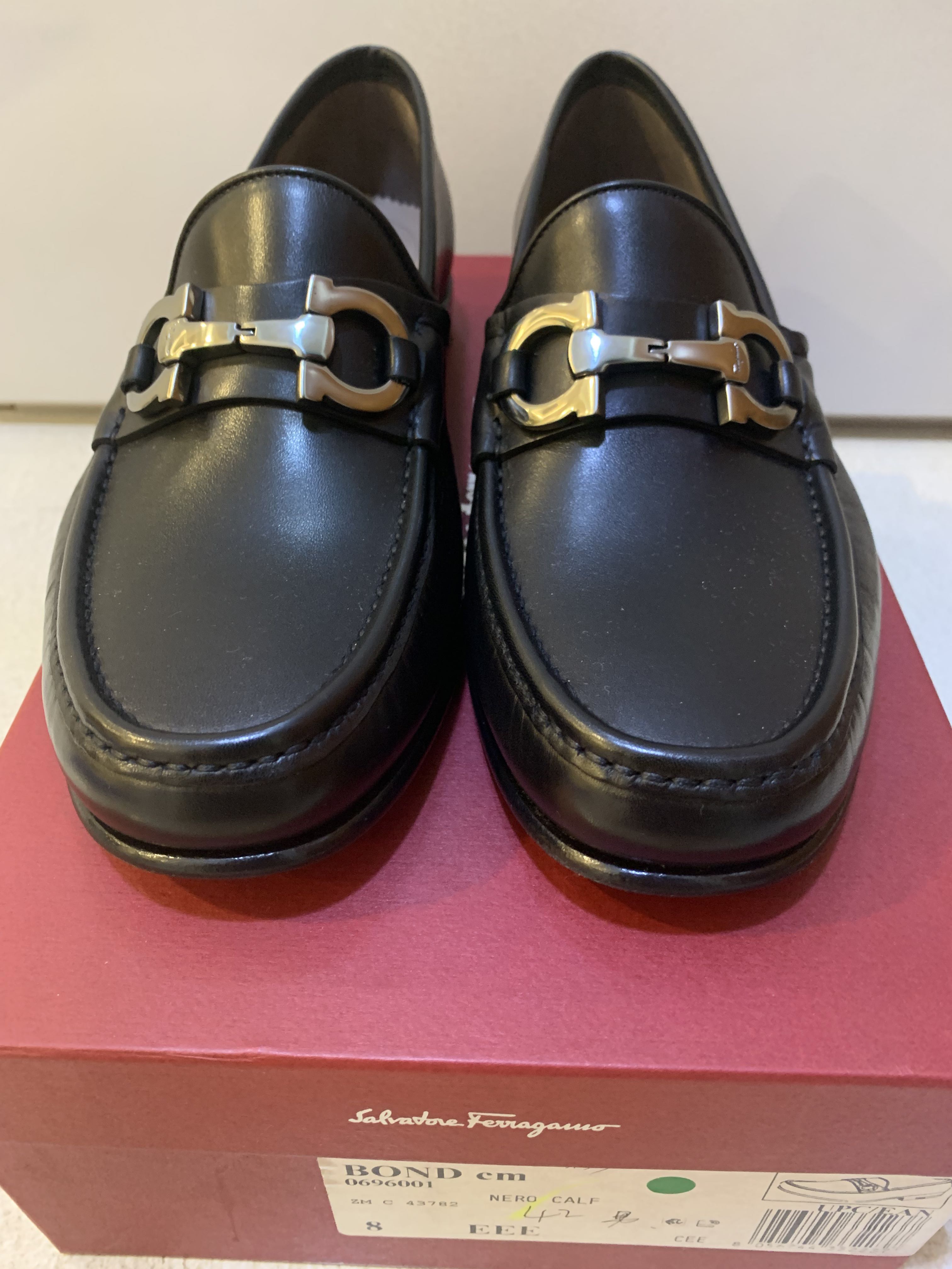Salvatore Ferragamo Bond Leather Gancini Metal Bit Vintage Loafers