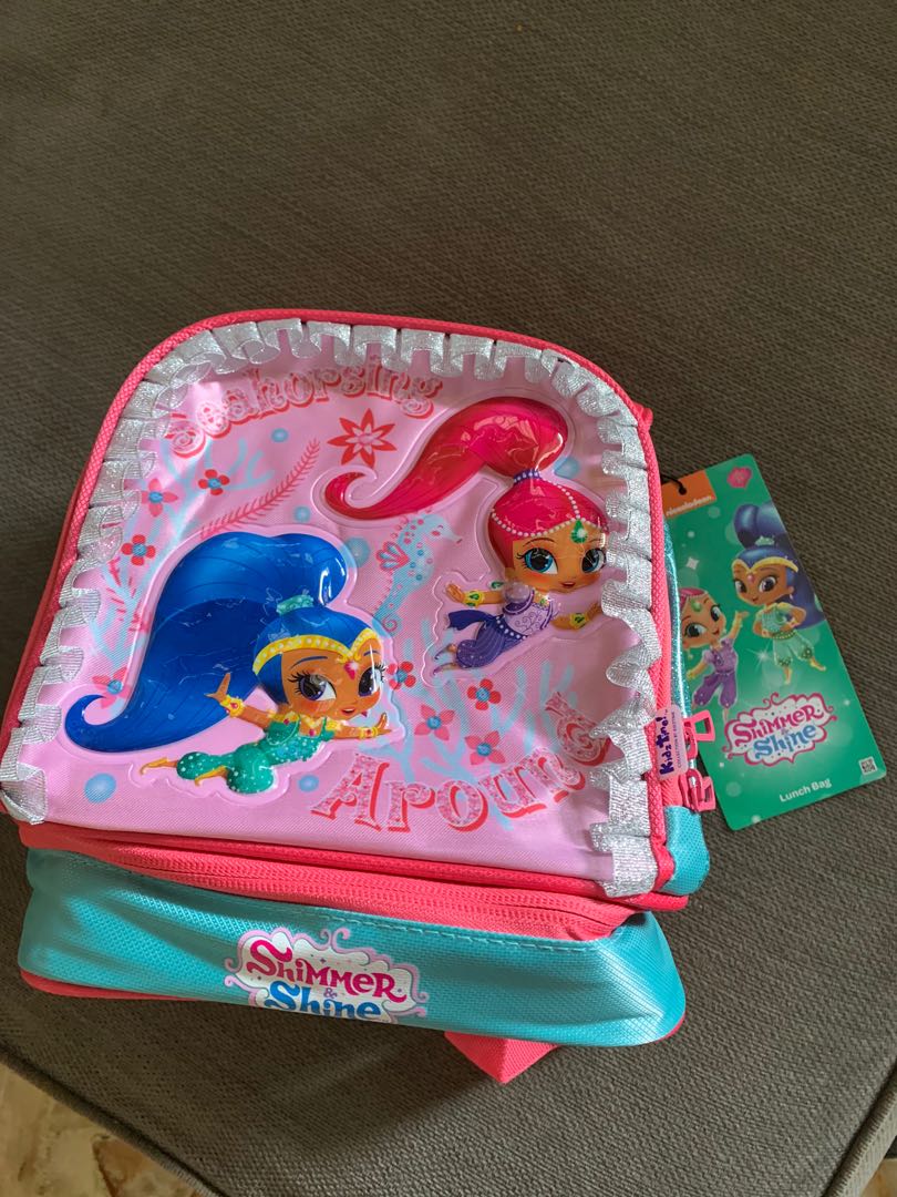 SHIMMER AND SHINE INSULATED KIDS SCHOOL RECTANGLE LUNCH BAG BOX  NEW XMAS GIFT 