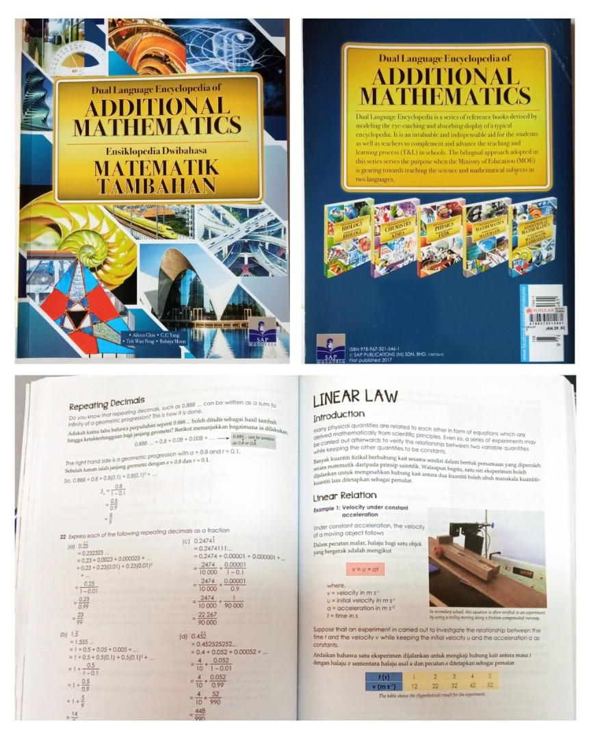 Spm Add Math Additional Mathematics Matematik Tambahan Encyclopedia Hobbies Toys Books Magazines Textbooks On Carousell