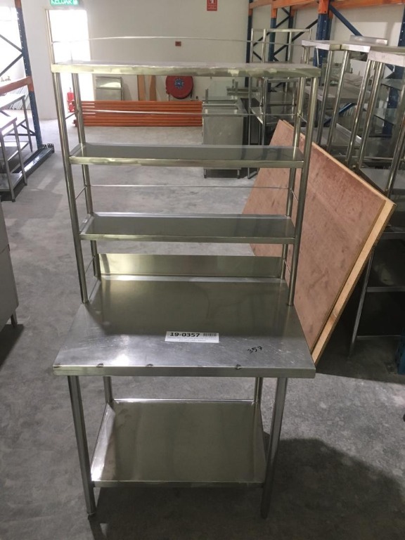 Stainless steel 2 tier work table with 3 tier over counter, TV & Home ...