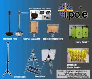 Stanchions assorted models, Signboards and other iPole barriers and accessories