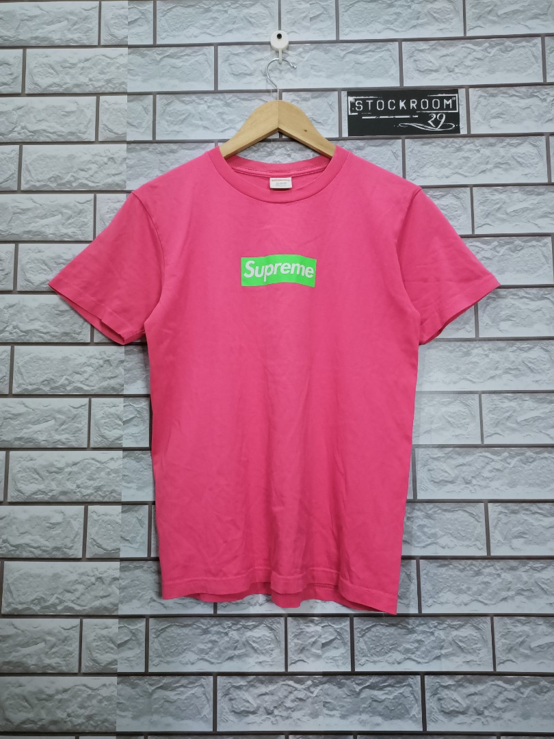 Supreme pink green new arrivals box logo