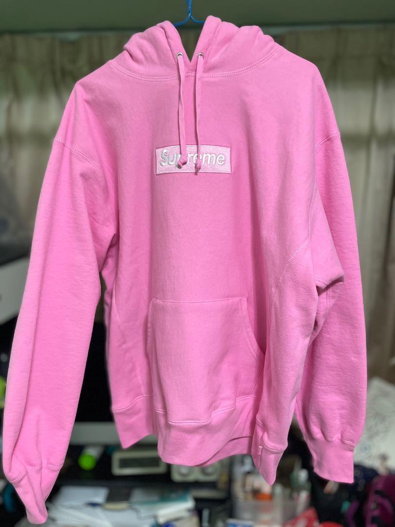 Supreme box logo hooded sweatshirt (2021FW) Pink Size M, 名牌
