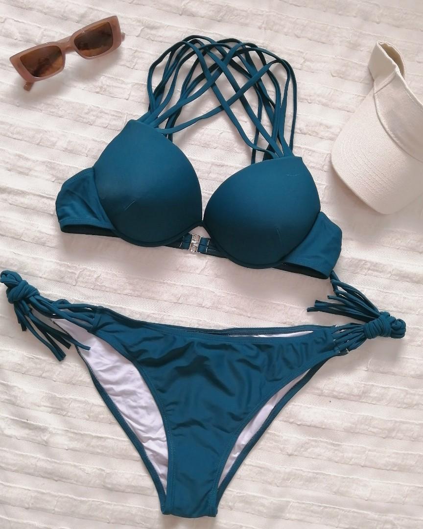 Teal Blue String Bikini, Women's Fashion, Swimwear, Bikinis & Swimsuits ...