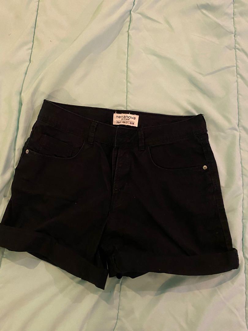 Terranova Black Shorts (Category: Shorts) located in Pasig City. Submitted by m.declutters (Listing ID 1138687838, Image 1). Description: size 27 Cloth is not denim Shopee checkout avail for SF only.