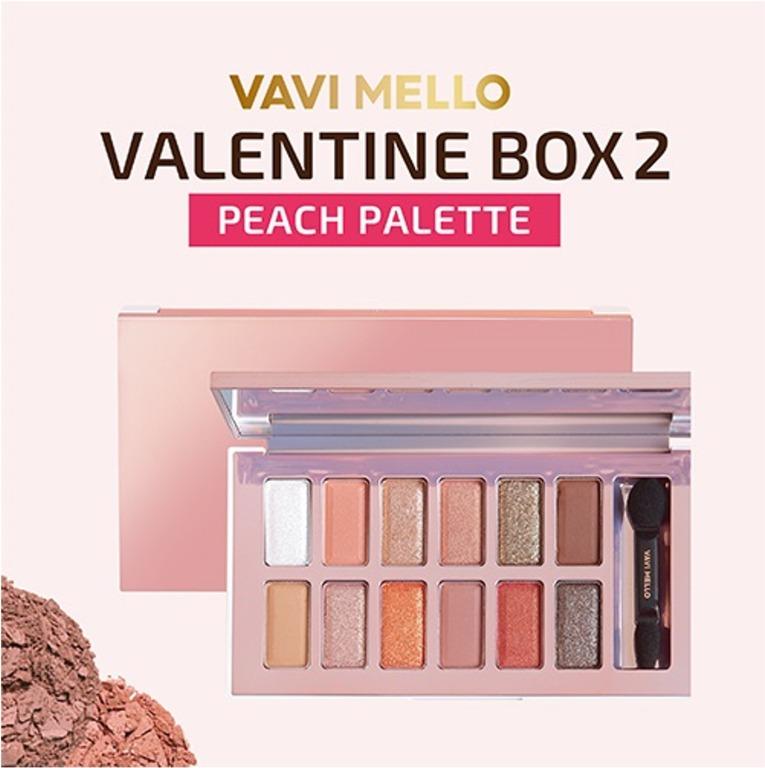 VAVI MELLO 眼影盤情人節禮盒蜜桃紅套裝, 美容＆化妝品, 健康及美容