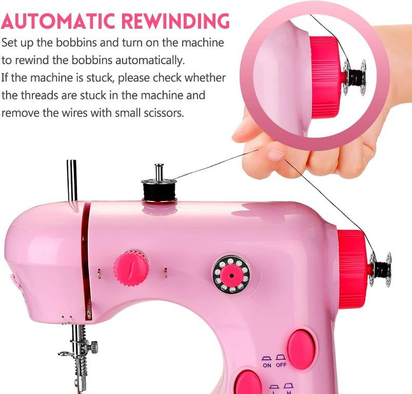 WADEO Mini Sewing Machine,Handheld Sewing Machine 2 Speed Adjustment