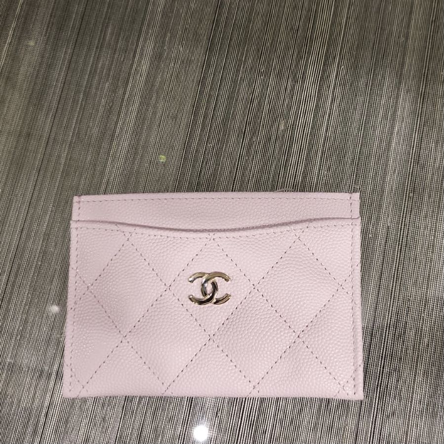 chanel rose gold card holder