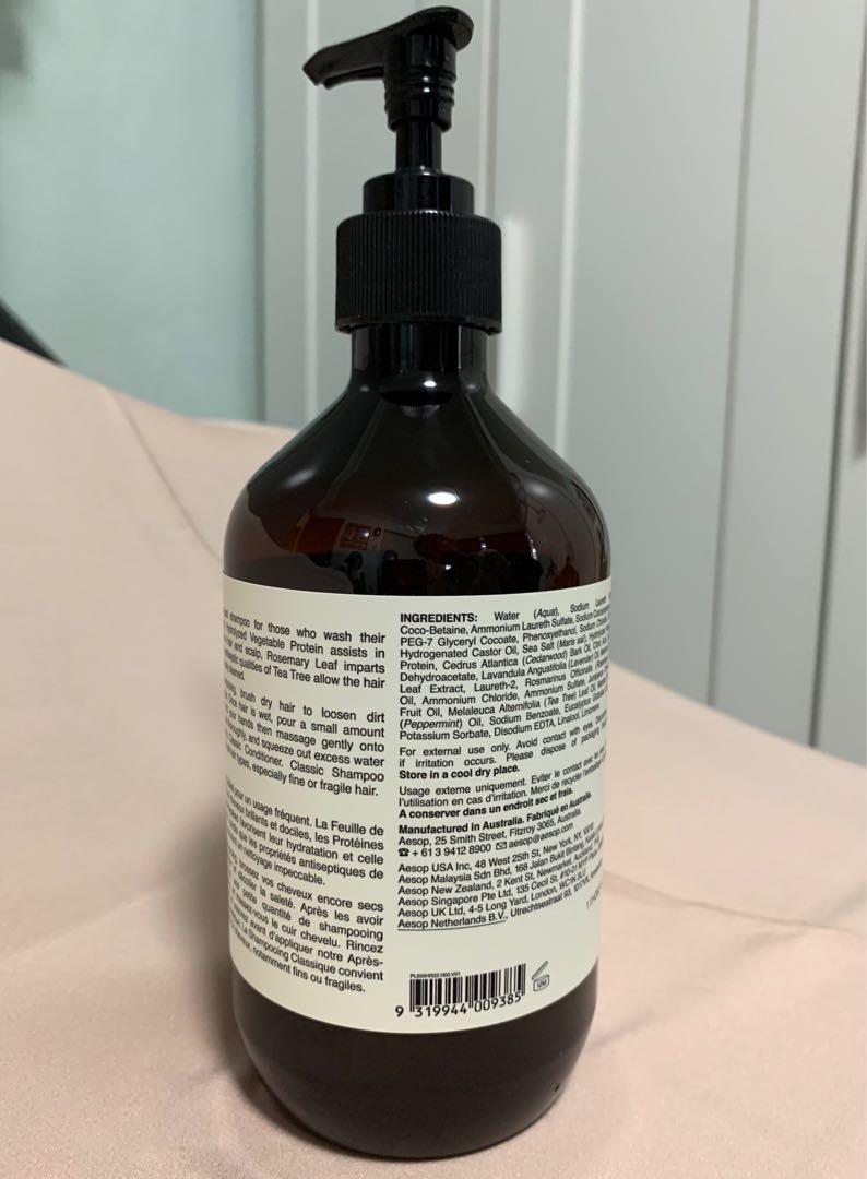 Aesop Classic Shampoo 500ml, Beauty & Personal Care, Hair on Carousell