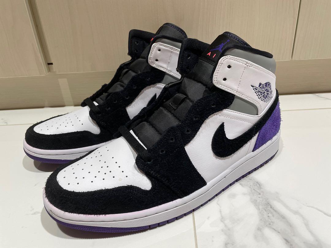 Air Jordan 1 Mid SE Purple, Men's Fashion, Footwear, Sneakers on Carousell