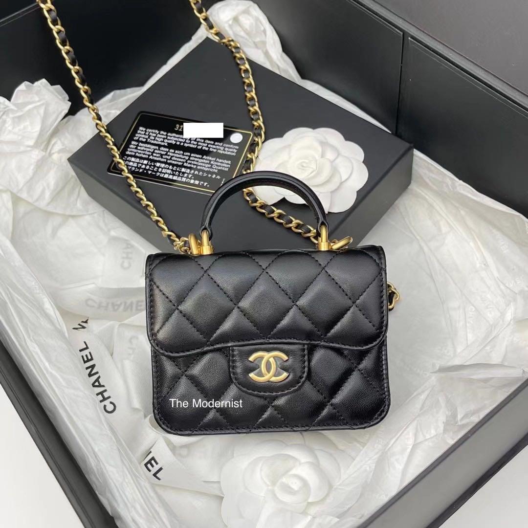 Chanel 22C Camera Case Sling Bag Black Lambskin  ＬＯＶＥＬＯＴＳＬＵＸＵＲＹ