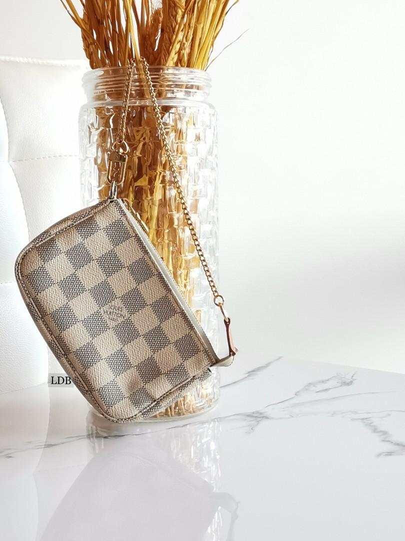Mini pochette accessoires best sale damier azur
