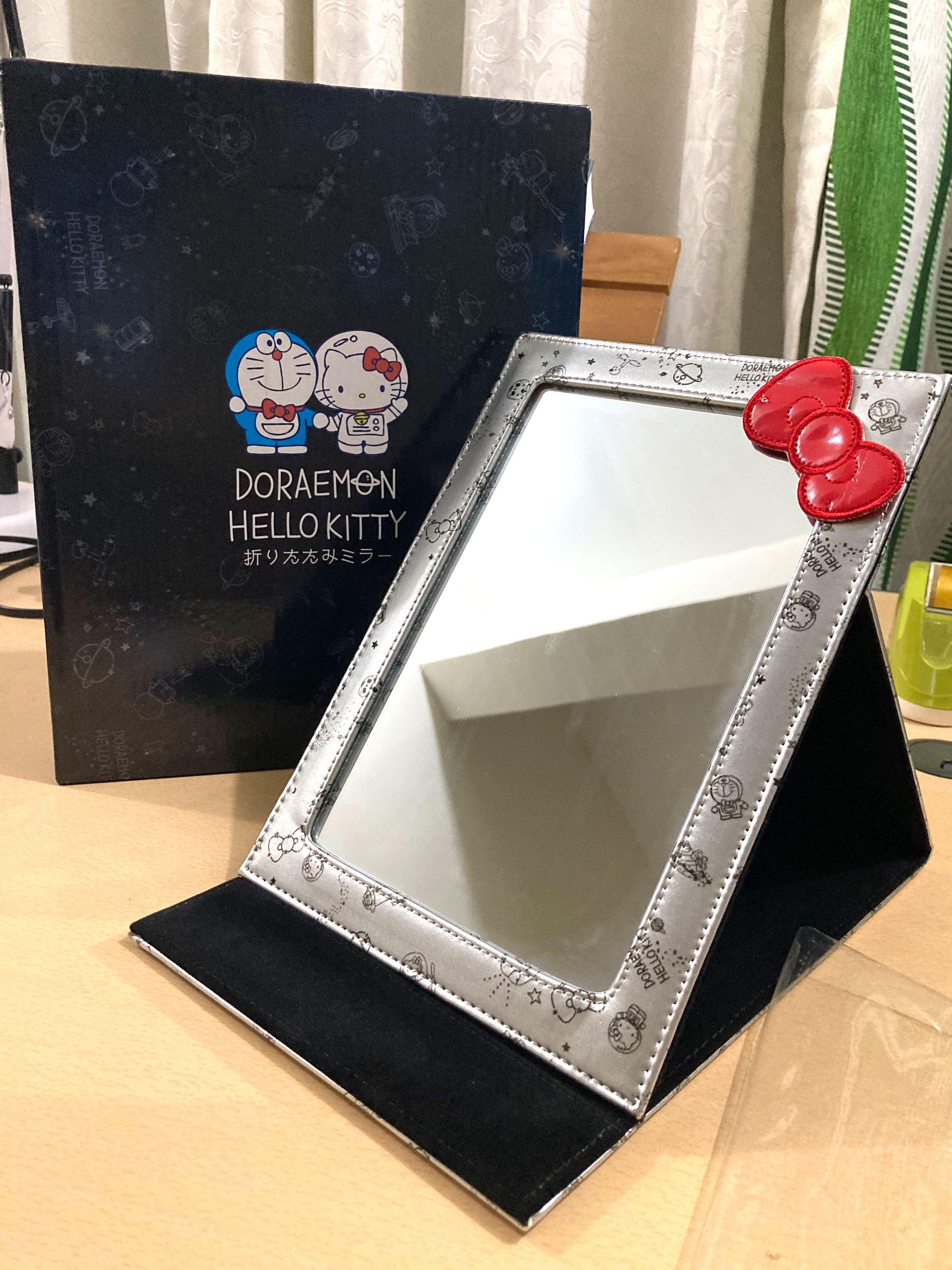 Authentic Sanrio Hello Kitty x Doraemon Foldable Desk Mirror (Category: Mirrors) located in Cebu City. Submitted by kawaiiparty (Listing ID 1138897194, Image 2). Description: Eikoh Sanrio License Hello Kitty x Doraemon in Space L 9.5 inches W 6.8 inches light weight and portable No scratches Actual color: Silver 💟Pls read: ✅All items from Japan are authentic and are all personally curated w/ ❤️. ✅Pls understand that prices depend on their RARITY