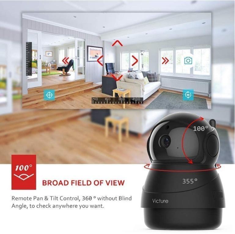 Authentic Victure PC540 1080P FHD WiFi IP Camera Baby Monitor with Night Vision Motion Detection Black