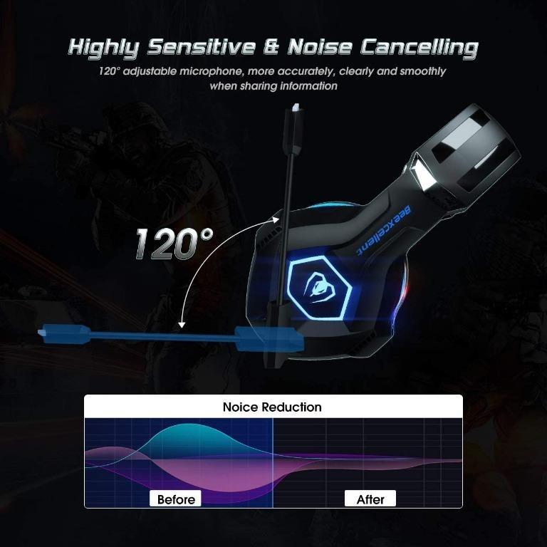 Beexcellent Upgrade Version GM6 Gaming Headset for PC, PS4, Xbox One