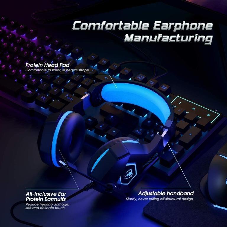 Beexcellent Upgrade Version GM6 Gaming Headset for PC, PS4, Xbox One, Gaming Headphones with