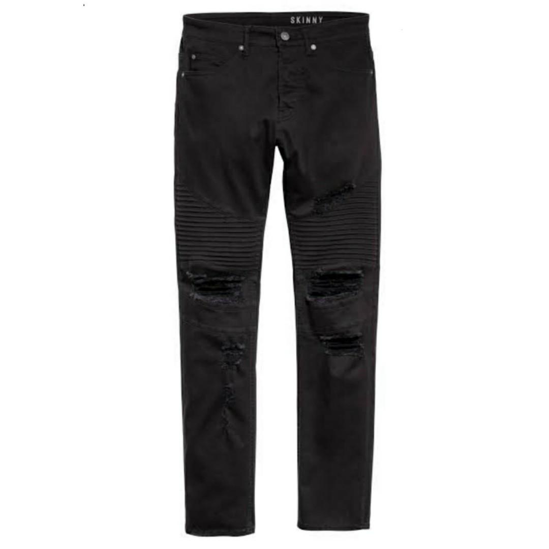 H and m black biker jeans cheap