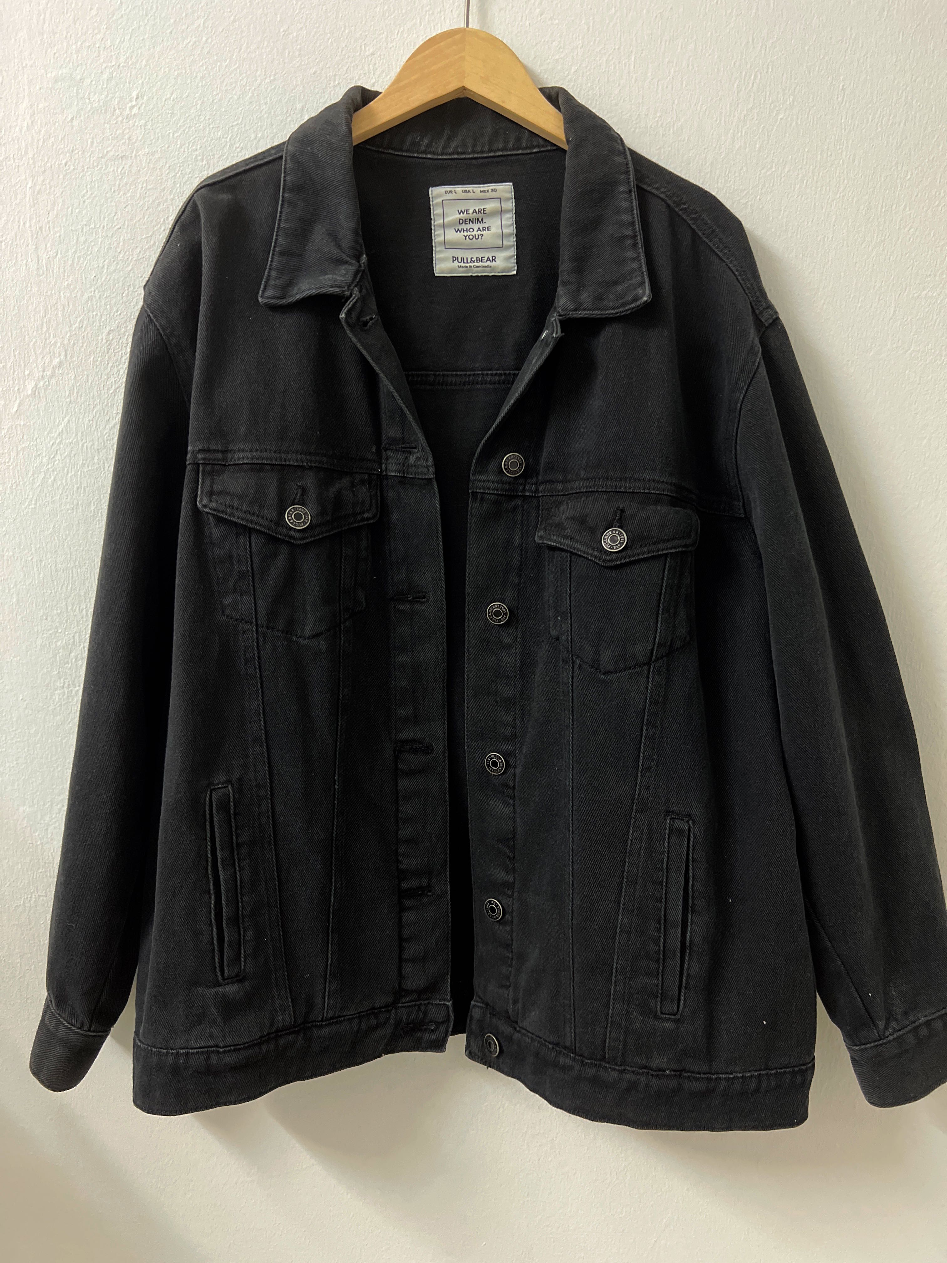 Pull&bear black clearance denim jacket