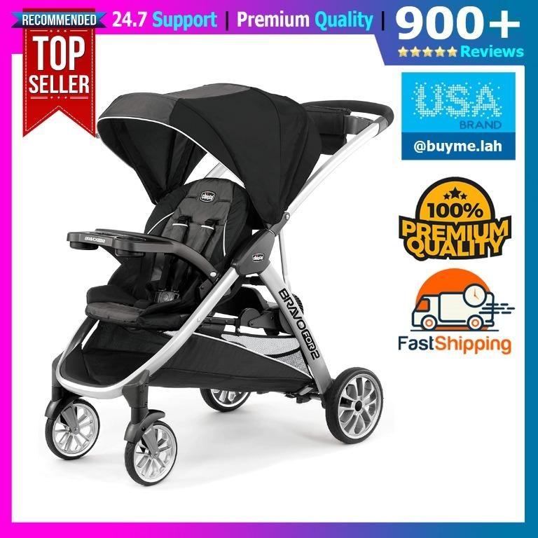 BML Chicco Bravo For2 Standing Sitting Double Stroller Babies Kids Going Out Strollers on Carousell