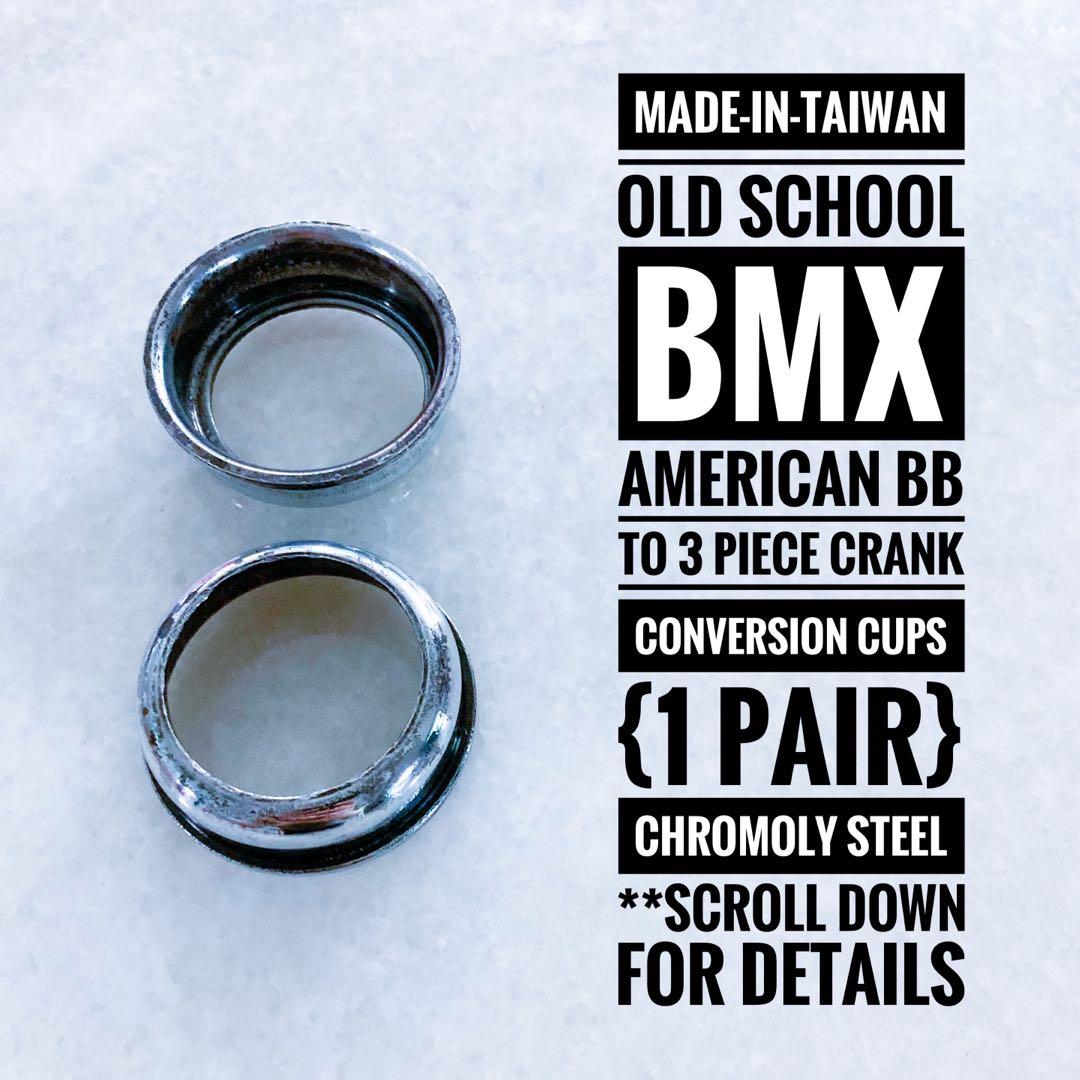 BMX Bottom Bracket Conversion Cups American BB to 3 Piece Crank Old School