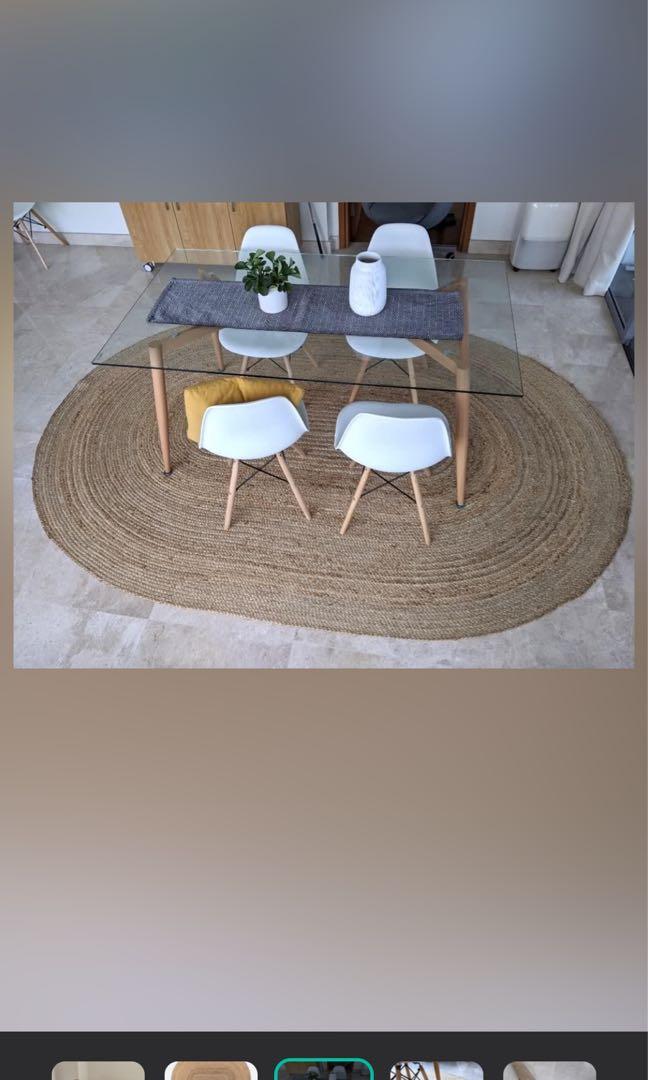 Castlery Marc Jute Oval Rug, Furniture & Home Living, Home Decor