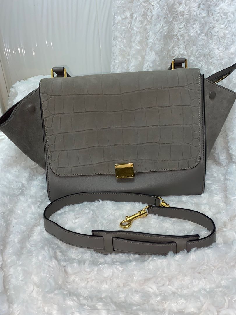 Celine trapeze croc embossed on sale
