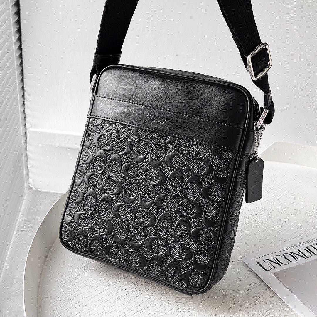 CHARLES FLIGHT BAG IN SIGNATURE CROSSGRAIN LEATHER COACH F11741
