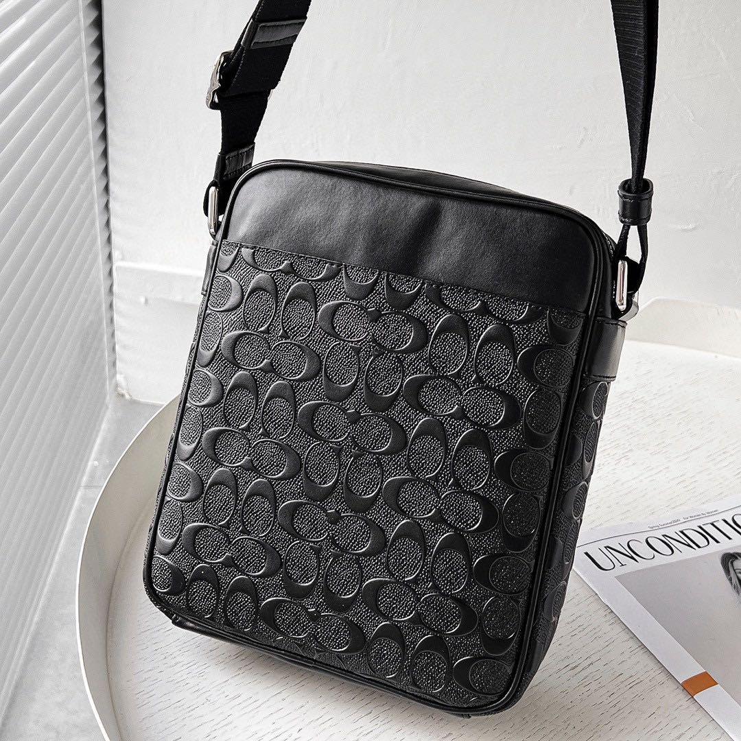 CHARLES FLIGHT BAG IN SIGNATURE CROSSGRAIN LEATHER (COACH F11741 