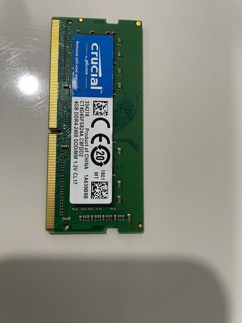 Crucial Laptop RAM 4GB - DDR4 2400 Sodimm 1.2V