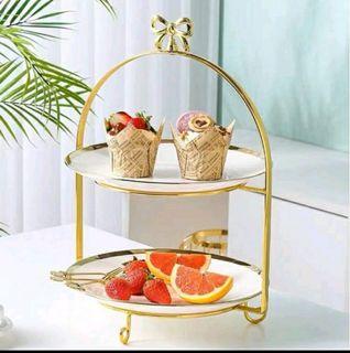 European Style Luxury Fruit Plate Cake Rack Wedding Party Stand Family Afternoon Tea Candy Snack Tray