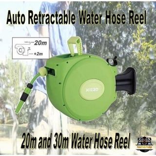 AIRZILLA Retractable Air hose reel 3/8 Inch x 50 ft Flex Hybrid