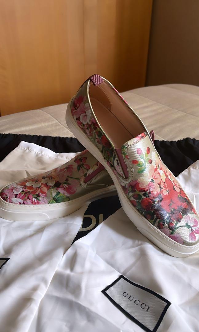 Gucci Sneakers Pink Blossoms Slip on 41 1 2