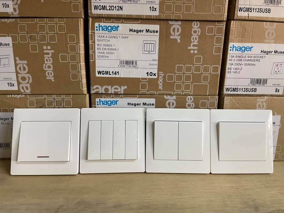 Hager Muse Switch Socket, TV & Home Appliances, Electrical, Adaptors