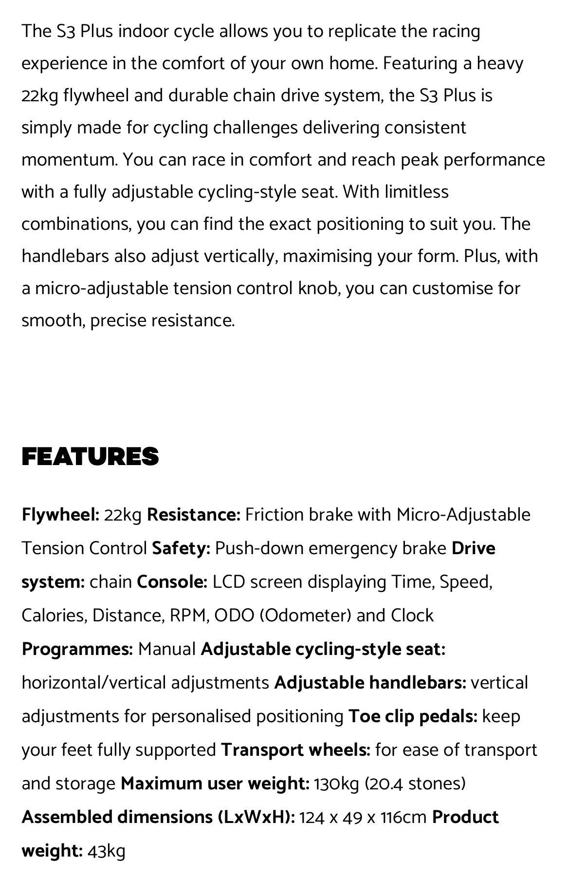 HORIZON S3 INDOOR CYCLE