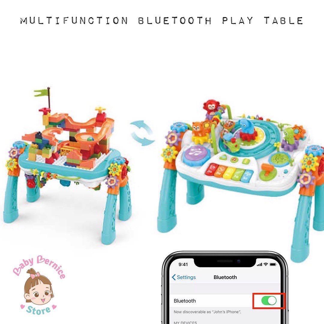 INSTOCK FREE DELIVERY Rechargeable Bluetooth Learning Activity Table and Lego Table 2 in 1
